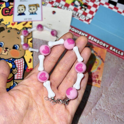 Strangelab - Decora Y2K Bone Heart Bracelet bracelet strangelab