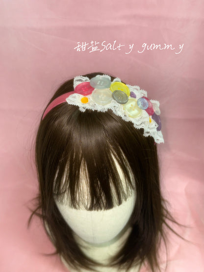 Salty Gummy - Vintage Button Lace Headband headband Salty Gummy