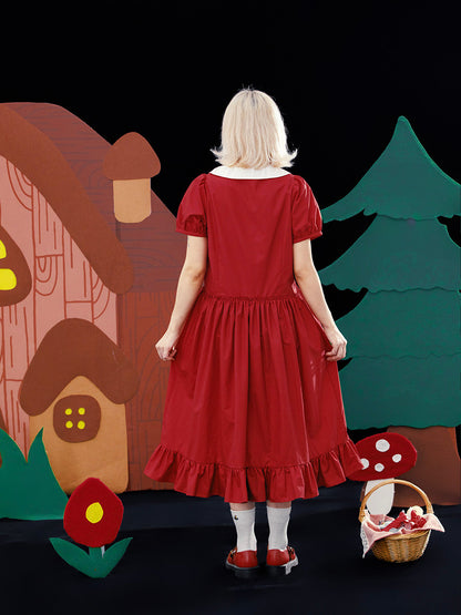 Meugler - Red Embroidered Vintage Dress dress Meugler