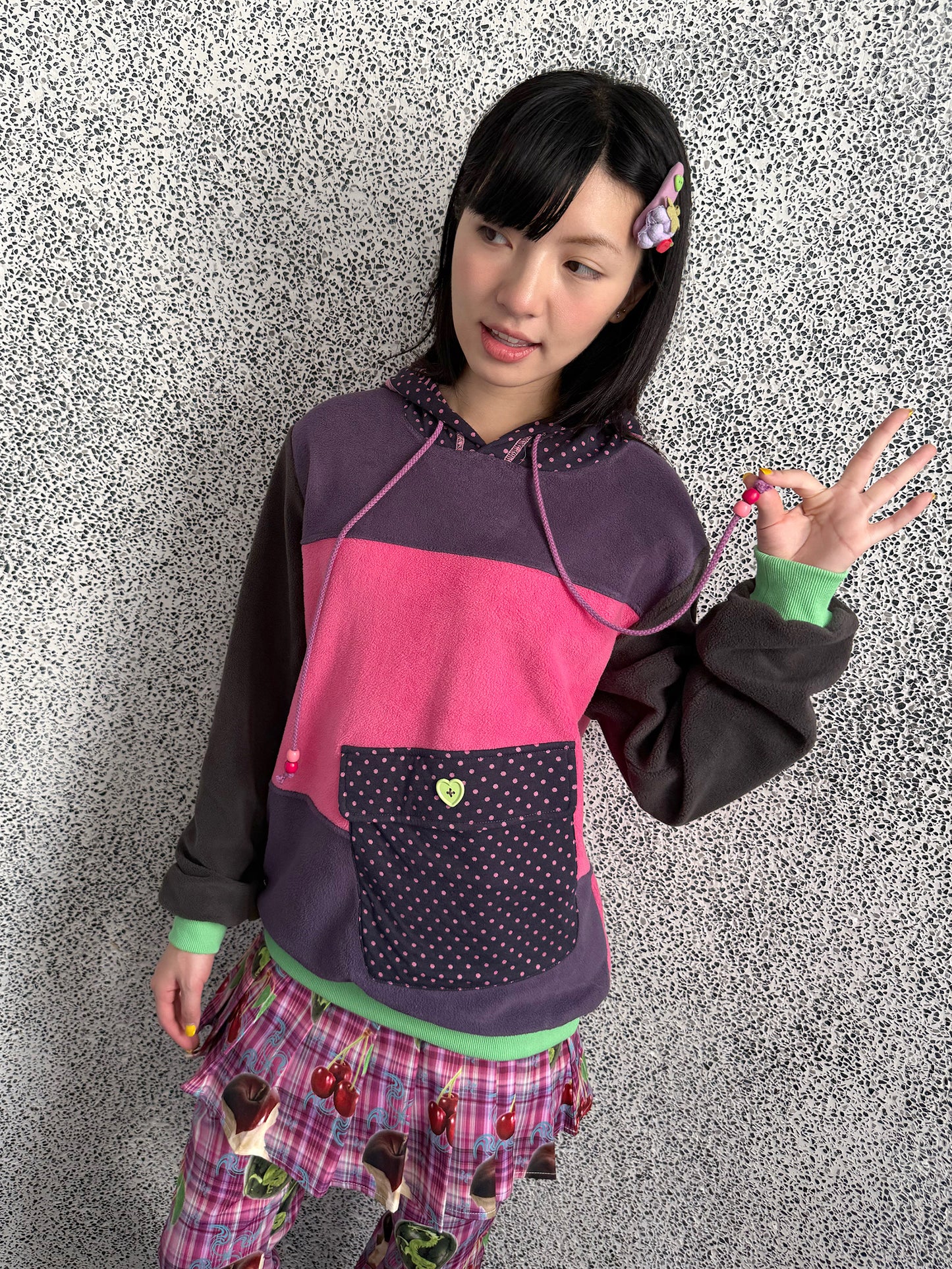 FRUITS - Kawaii Colorblock Fleece Hoodie hoodie Fruits