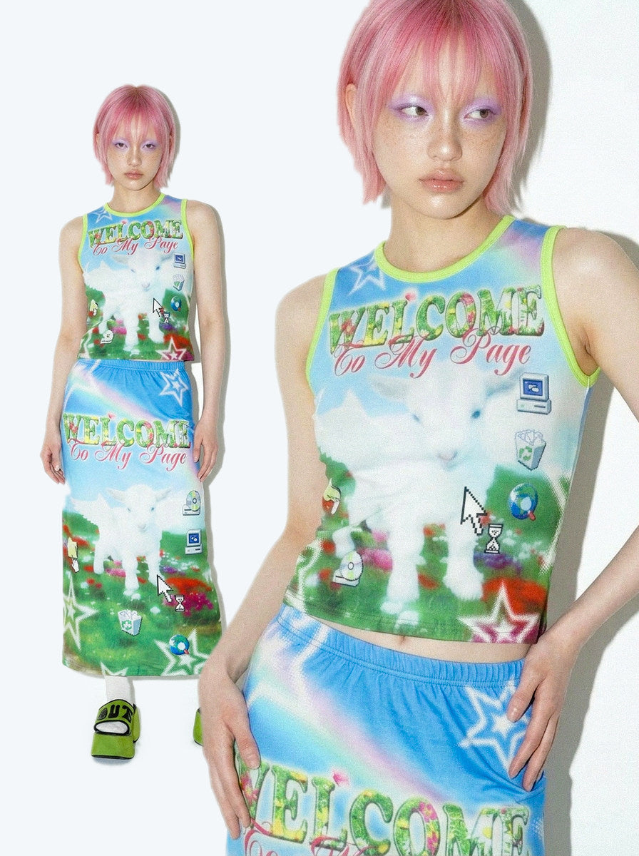 DeadEndKids - Cyber Graphic Slim Tank Top camisole DeadEndKids