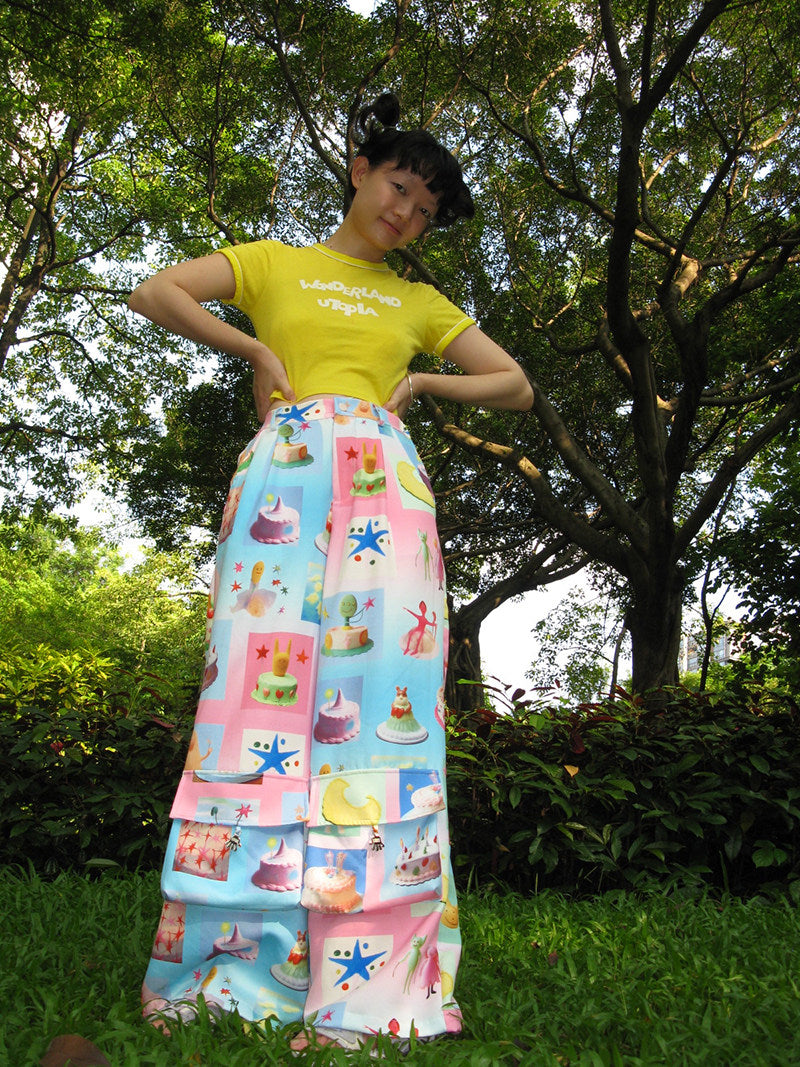 No Blue Today - Dream Cake Print Wide Leg Pants pants No Blue Today