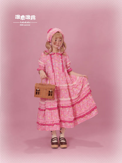 Lulululu - Fairy Tale Print Cotton Lolita Dress dress LULULULU
