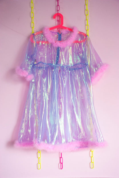 Plastic Candy - Pink Feather Sheer Dress overskirt Plastic Candy Purple