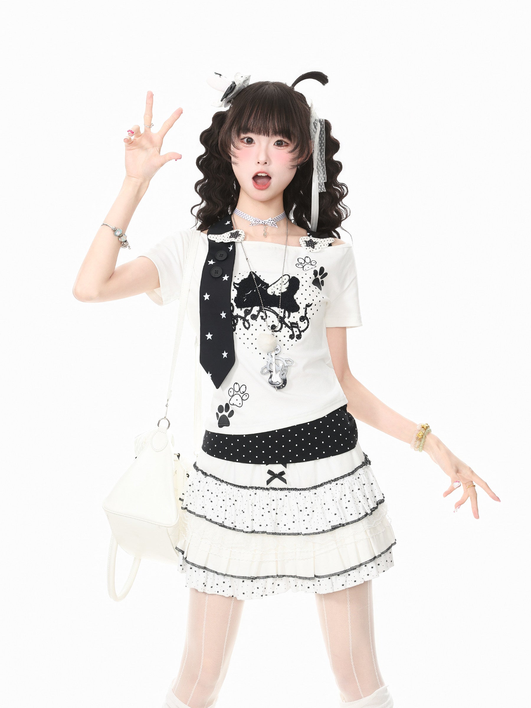 Languid Park - Polka Dot Short Sleeve Top tshirt Languid Park