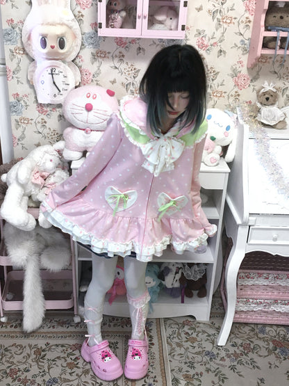 Three Poisons - Pink Bunny Ear Zip-Up Hoodie hoodie Three Poisons