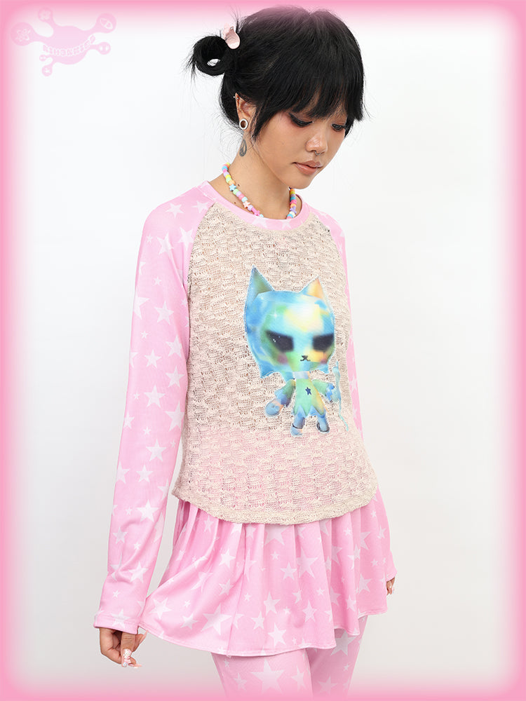NIHONKIDS - Decora Kei Patchwork Long Sleeve Tee shirt NIHON KIDS