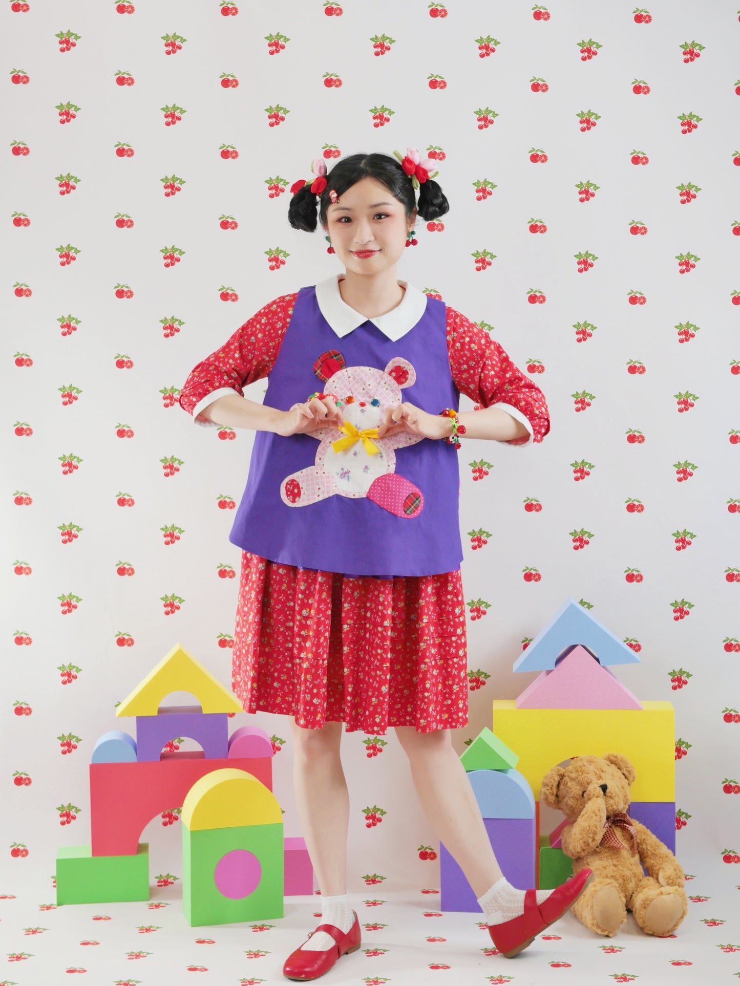 GOODBABY - Purple Patchwork Bear Vest vest goodbaby