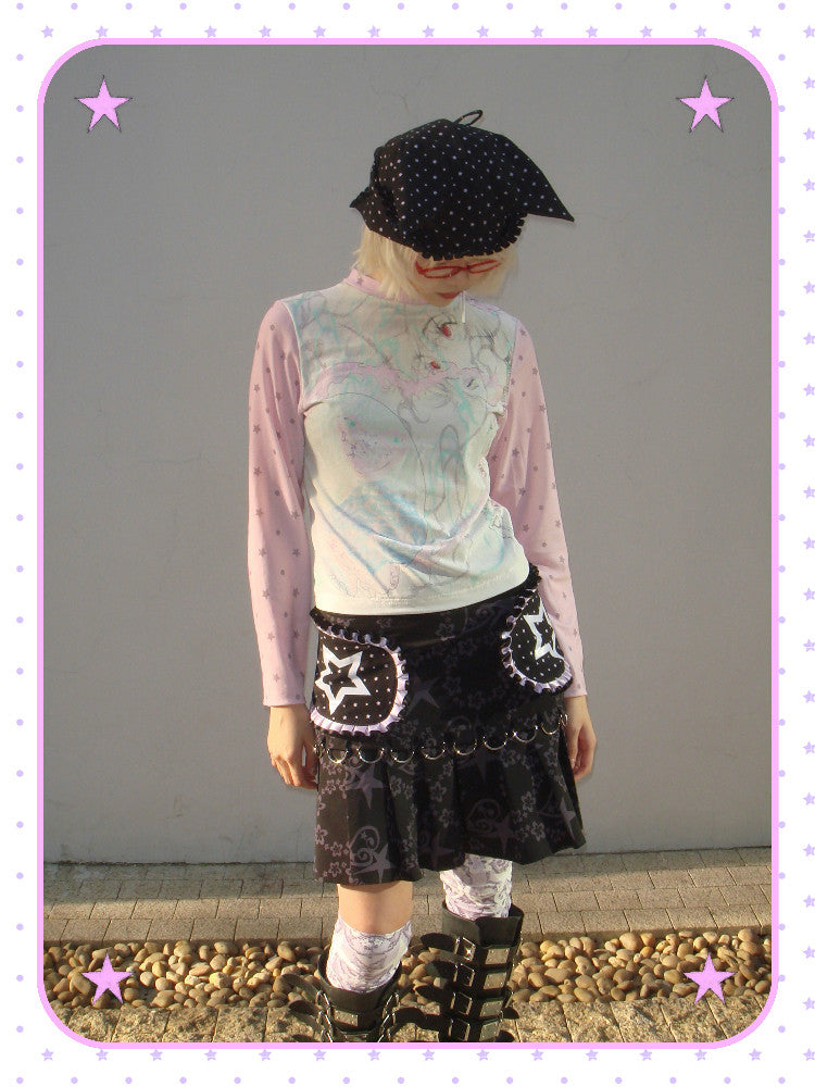 RustSet - Pink Polka Dot Long Sleeve Top shirt rustset