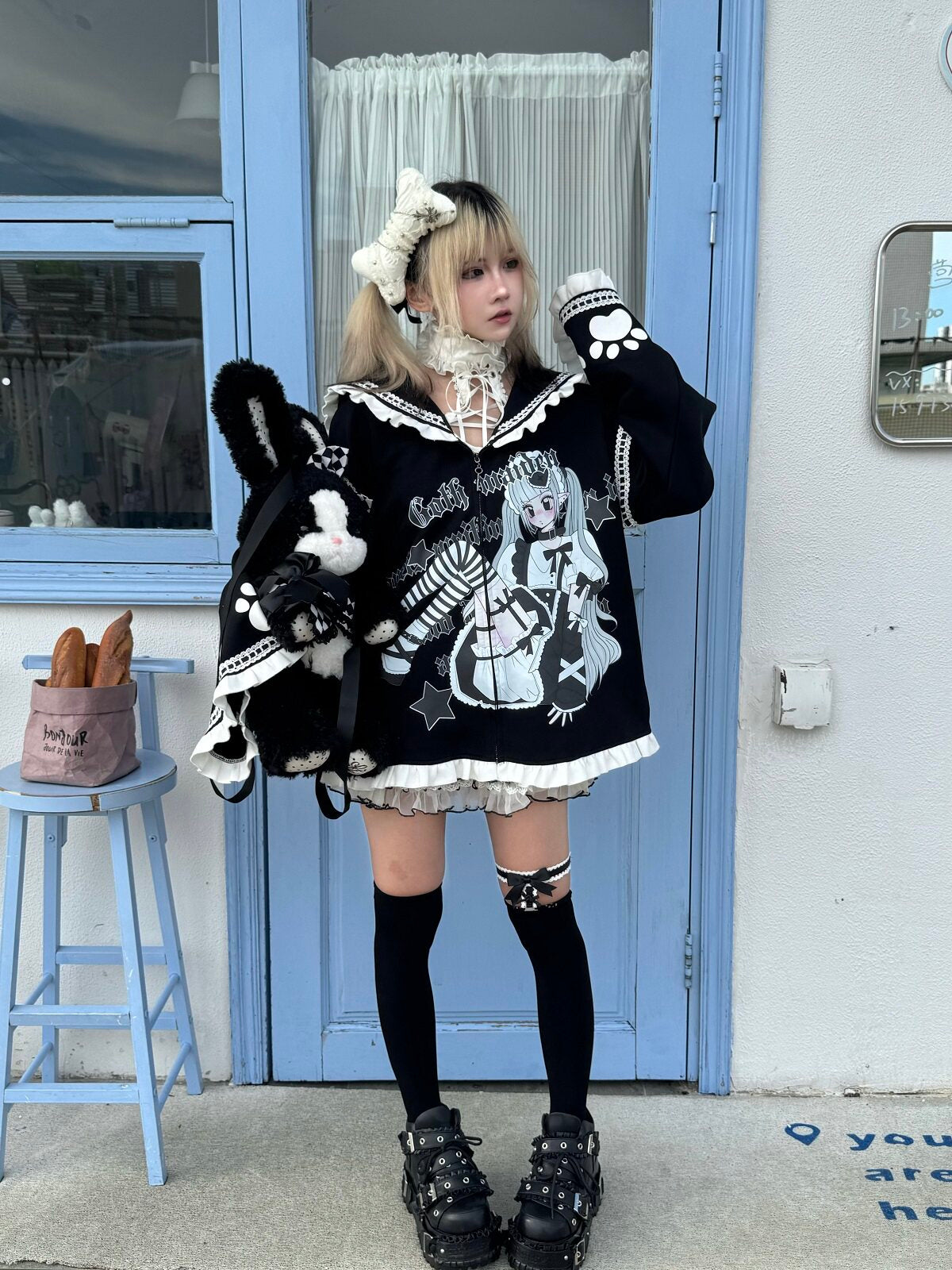 Three Poisons - Anime Sailor Collar Cardigan Top cardigan Three Poisons