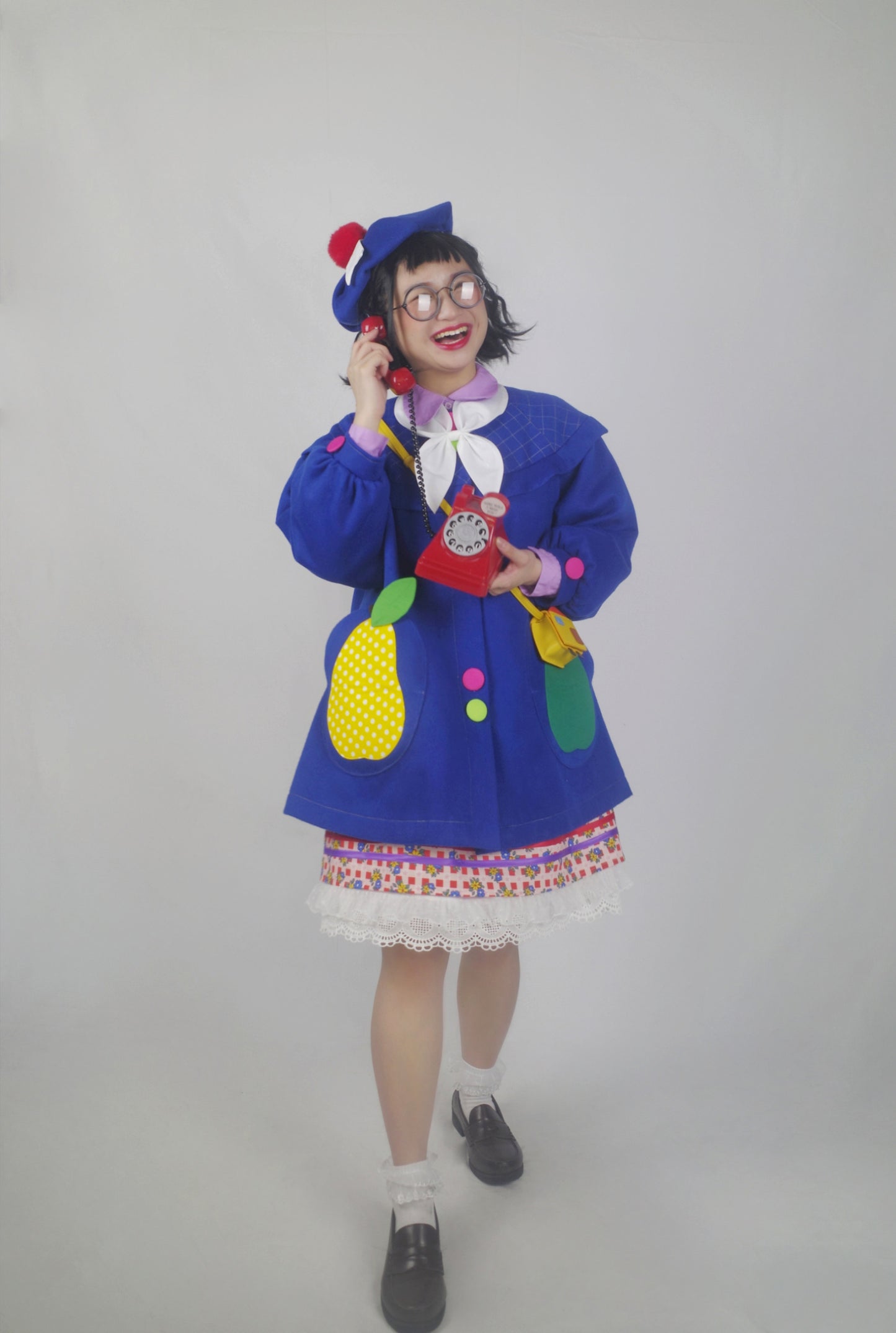 GOODBABY - Fruit Patchwork Color Block Wool Coat coat goodbaby