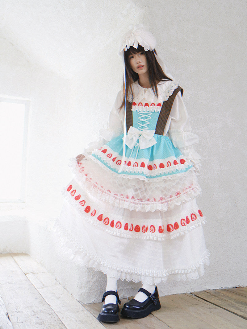 Daytoday Everyday Institute - Strawberry Bow Wing Dress dress daytoday everyday institute