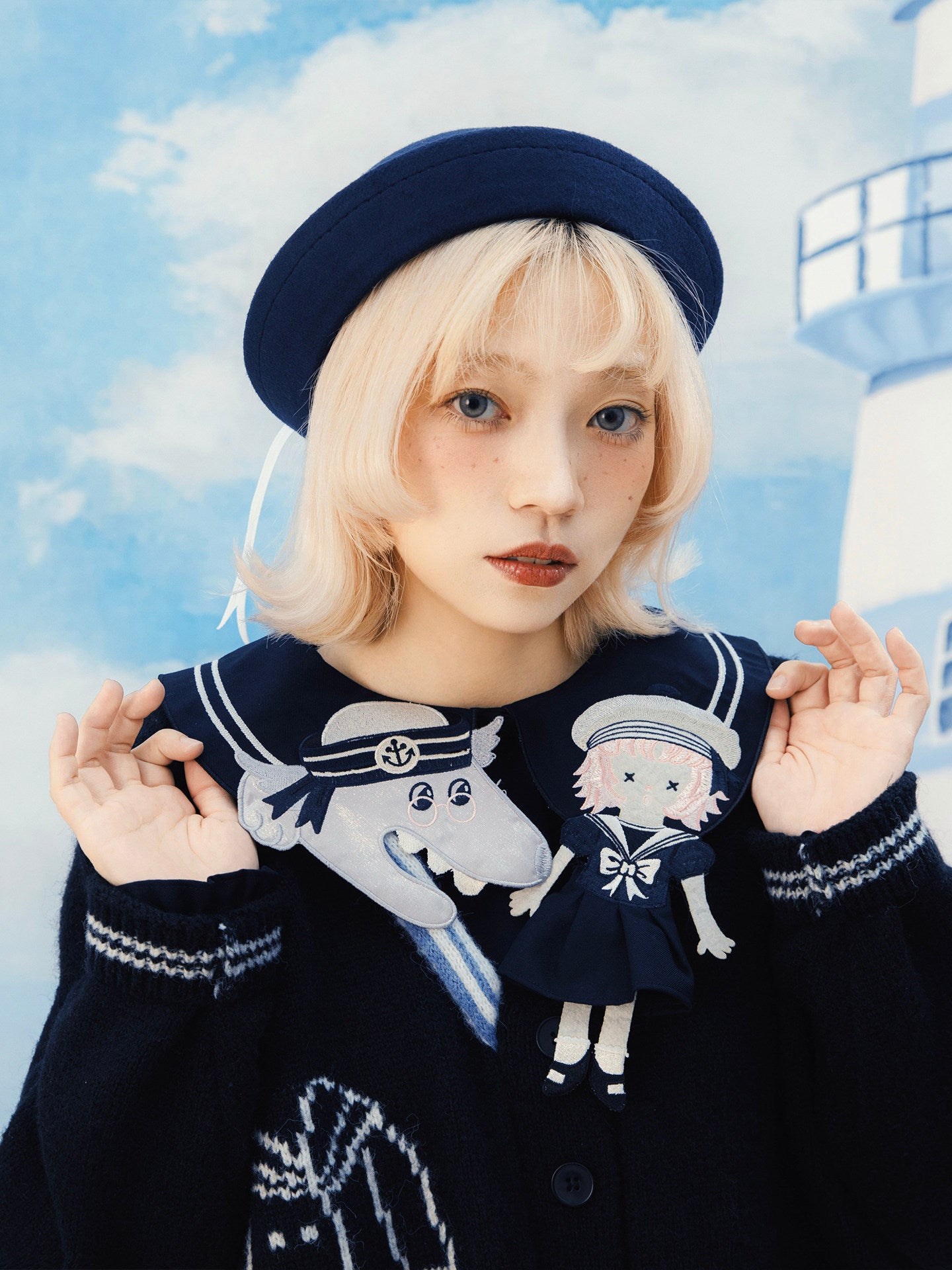 Meugler - Kawaii Navy Wolf Sailor Blouse blouse Meugler