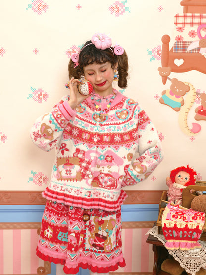 Lutra Jump - Decora Fair Isle Knit Cardigan cardigan Lutra Jump