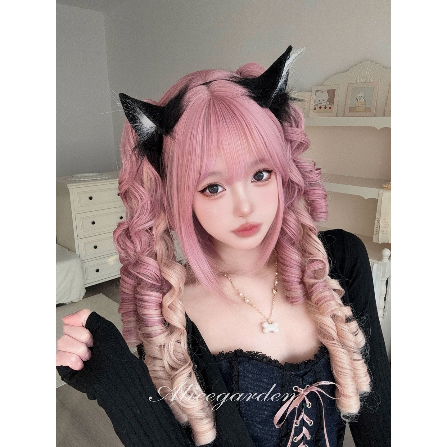 Alice Garden - Pink Gradient Twin Tail Wig wig Alice Garden