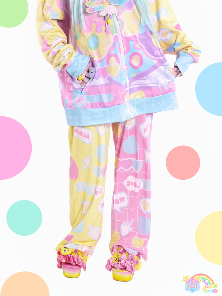 Rainbow Universe RUX - Decora Kei Colorblock Wide-Leg Pants pants Rainbow Universe RUX