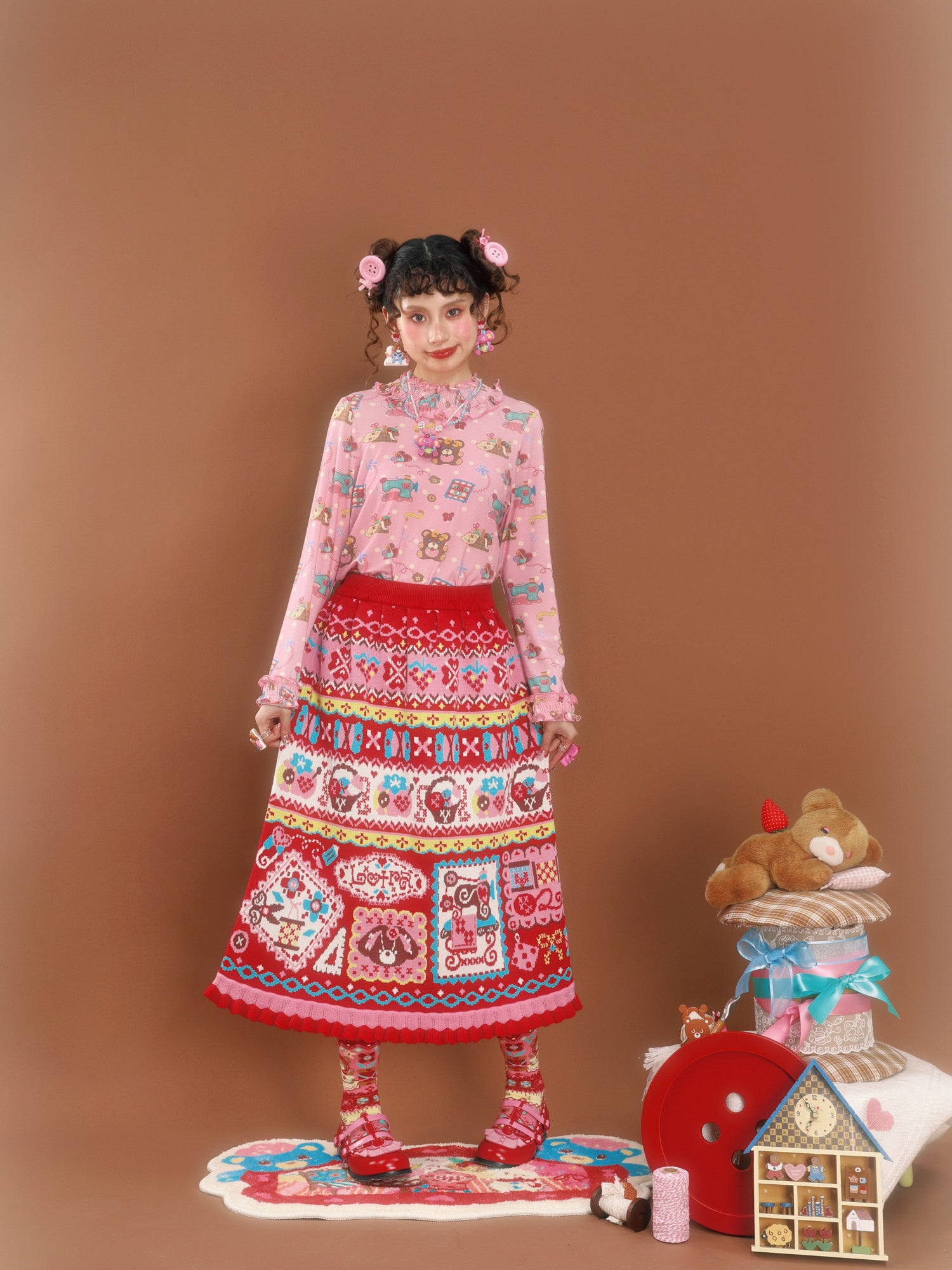 LutraJump - Decora Kei Jacquard Knit Skirt skirt Lutra Jump