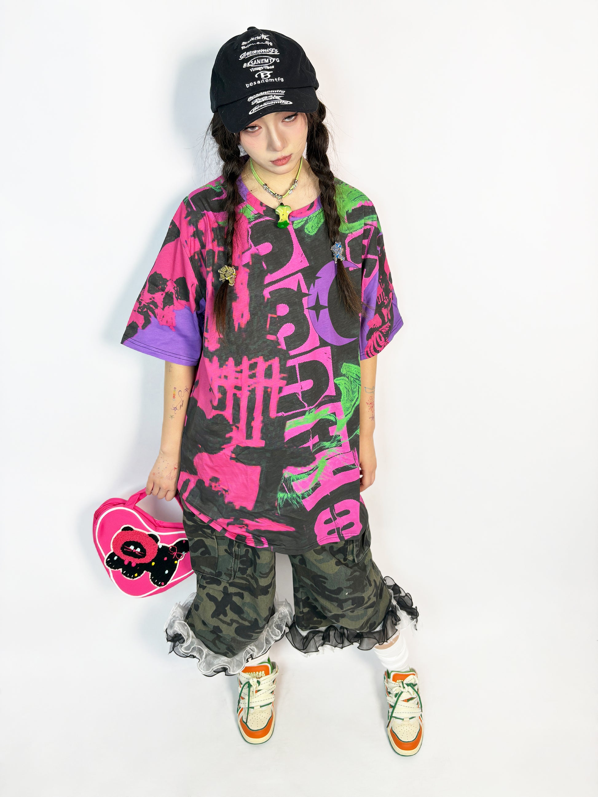 LEERROO - Decora Kei Graffiti Short Sleeve Tee tshirt Leerroo