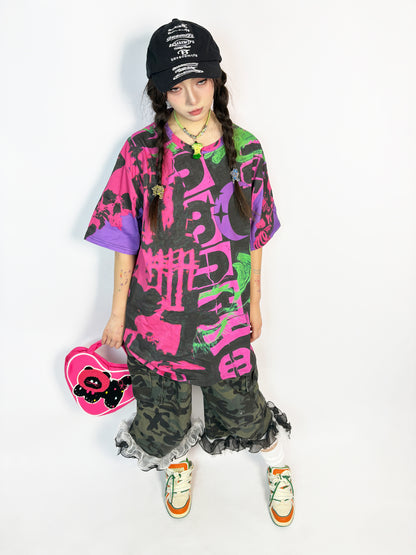 LEERROO - Decora Kei Graffiti Short Sleeve Tee tshirt Leerroo