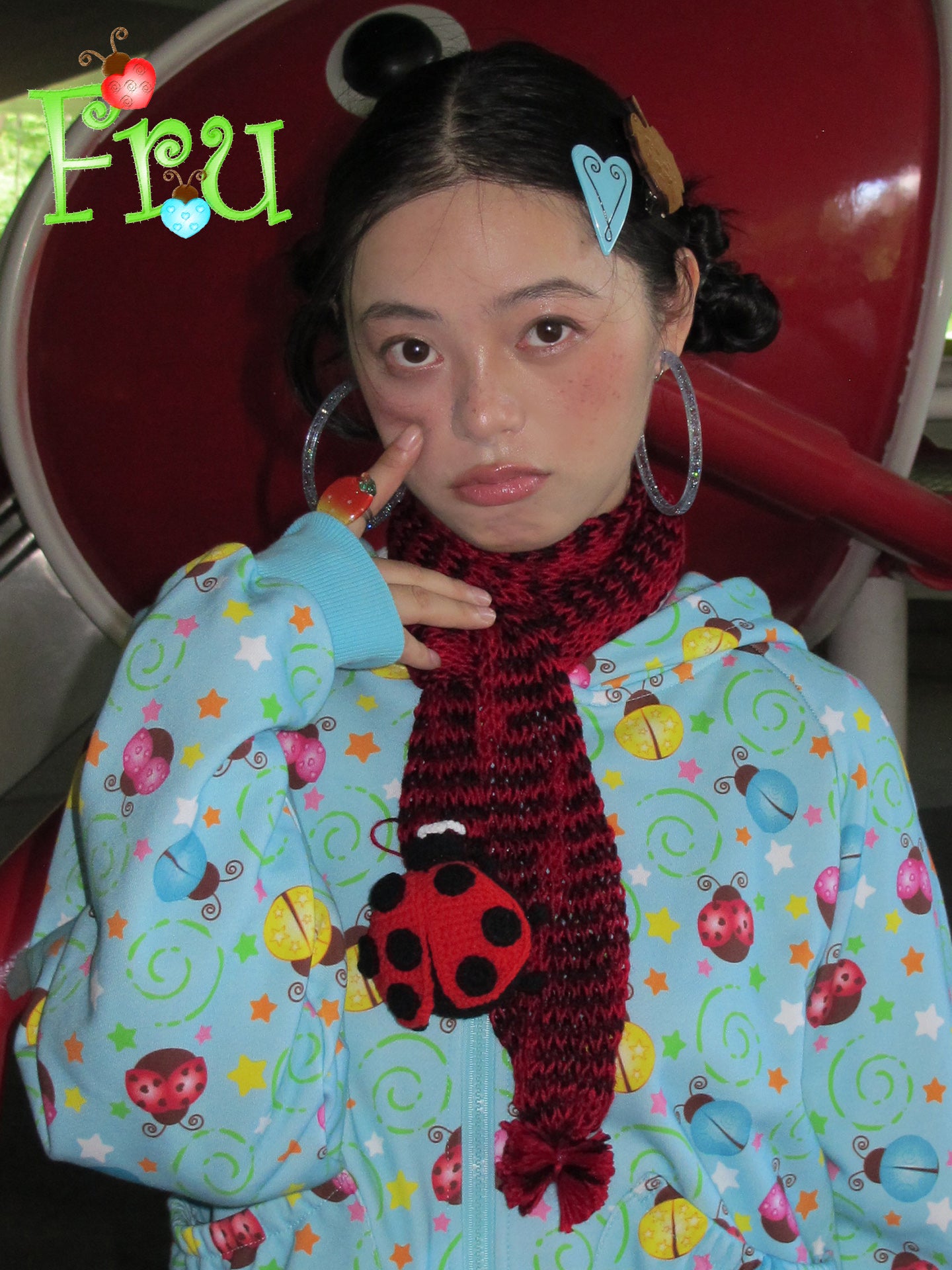 FruFru - Kawaii Handmade Knit Scarf Beetle Scarf scarf frufru