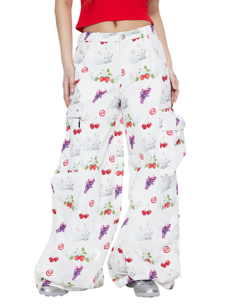 MOF Gift - Bunny Cherry Grape Cargo Pants pants MOF Gift