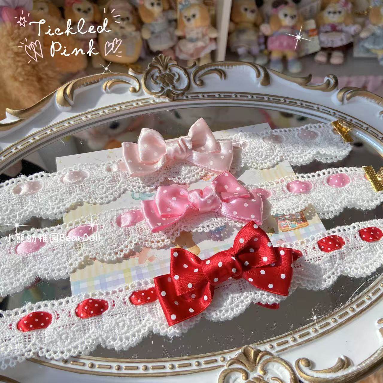 Bear Doll - Kawaii Polka Dot Bow Choker necklace Bear Doll