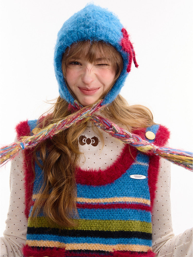 ziziFei - Braided Bow Knit Winter Hat hat ziziFei