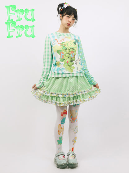 frufru Harajuku White Tights | Cookie Print Cute Stretchy Tights | 100% Cotton tights frufru