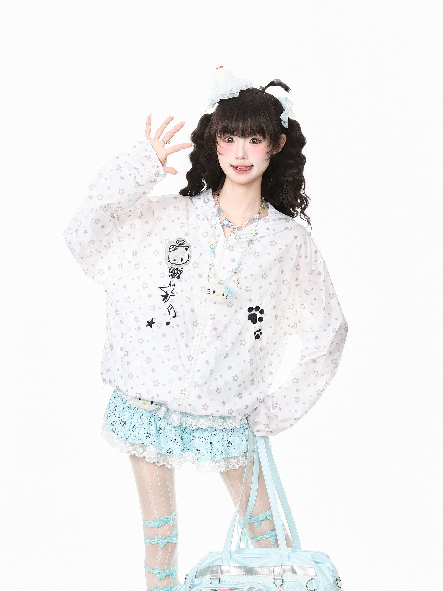Languid Park - Cat Embroidered UV Protection Jacket jacket Languid Park
