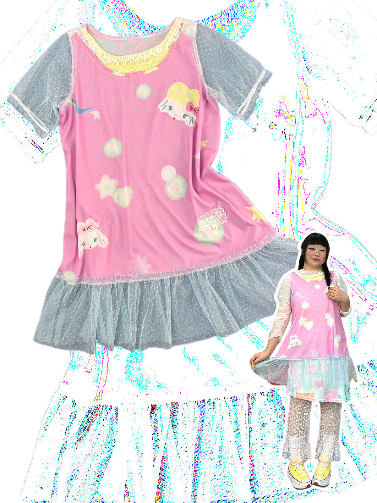 shishihshop - Sheer Layered Mesh Dress dress shishihshop
