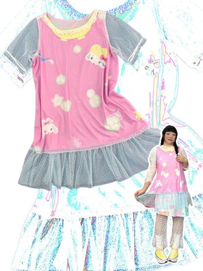 shishihshop - Sheer Layered Mesh Dress dress shishihshop