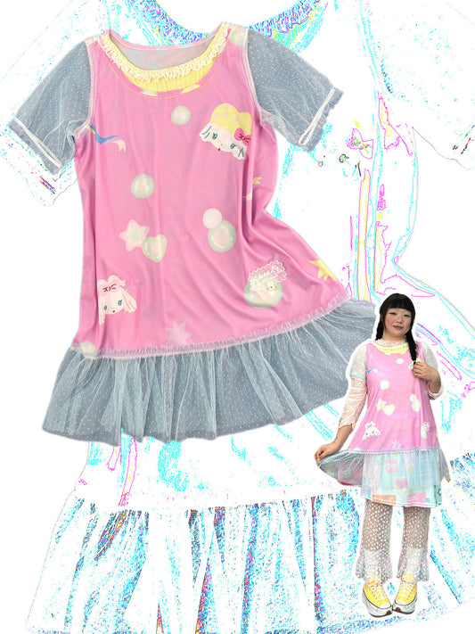 shishihshop - Sheer Layered Mesh Dress dress shishihshop