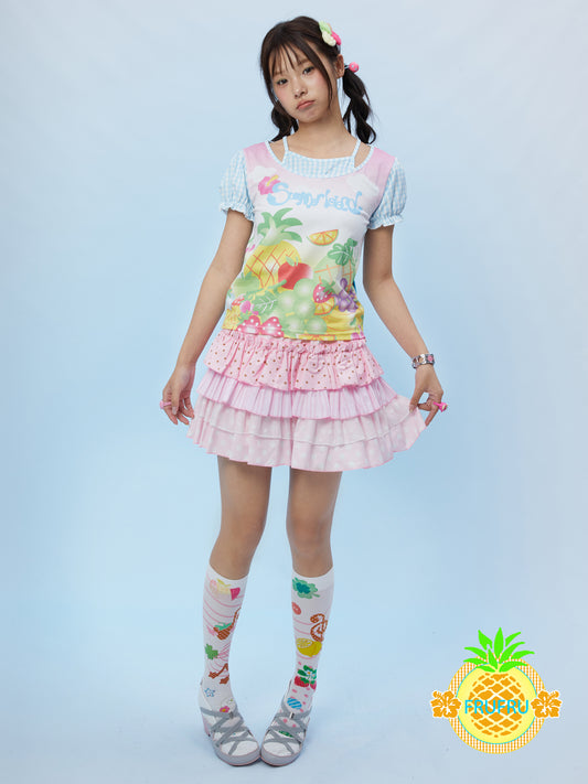 Frufru Polka Dot Cake Skirt | Cute Girlcore Ruffle Aesthetic Skirt skirt frufru