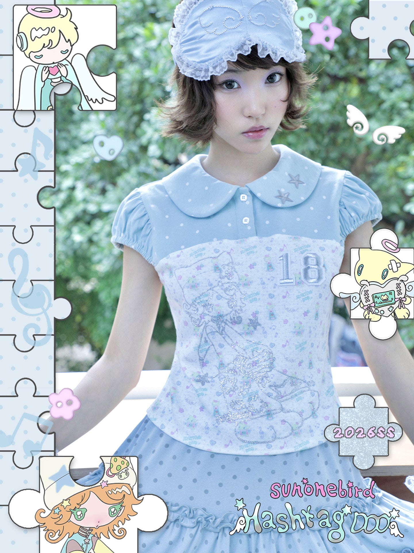 Hashtag DDD - French Doll Collar Puff Sleeve Tee tee Hashtag DDD