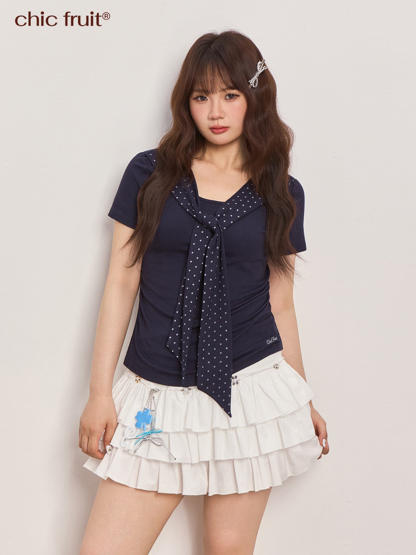 CHIC FRUIT - Tie Waist Patchwork T-Shirt shirt Chic Fruit