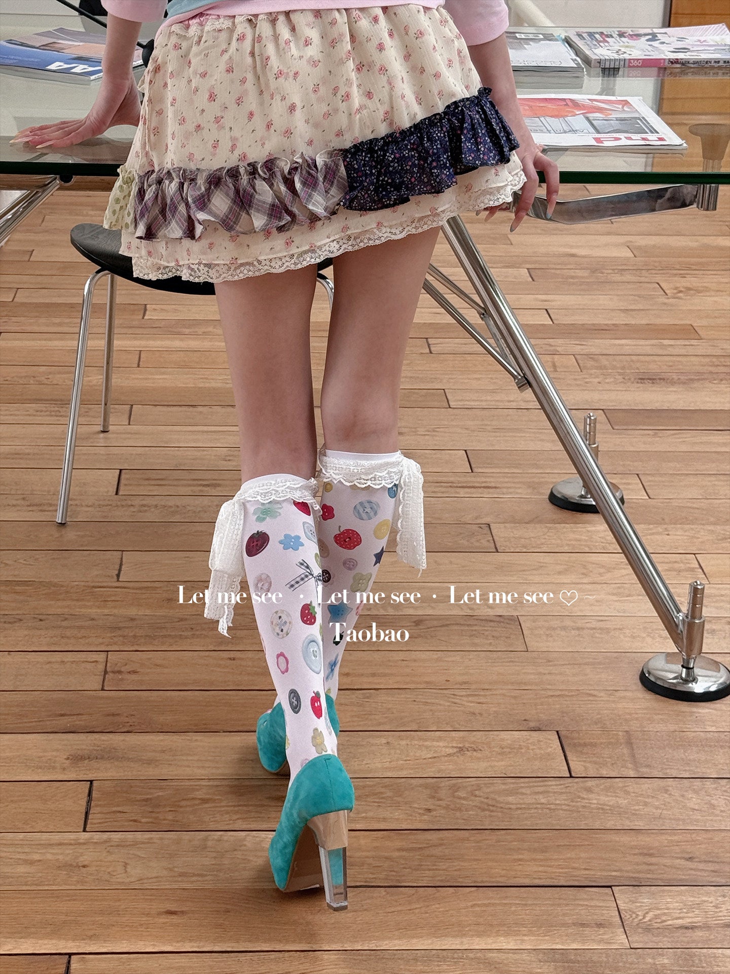 LET ME SEE - Kawaii Lace Trim Mid Socks socks let me see