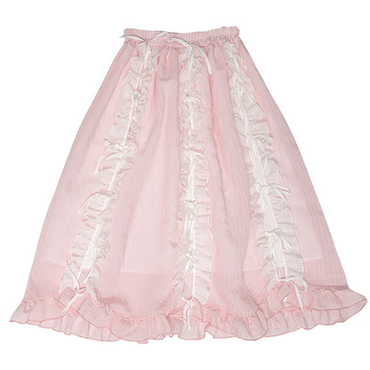 Daytoday Everyday Institute - Girly Kawaii Princess Skirt Lace Bow Petal Design Elastic Waist skirt daytoday everyday institute S