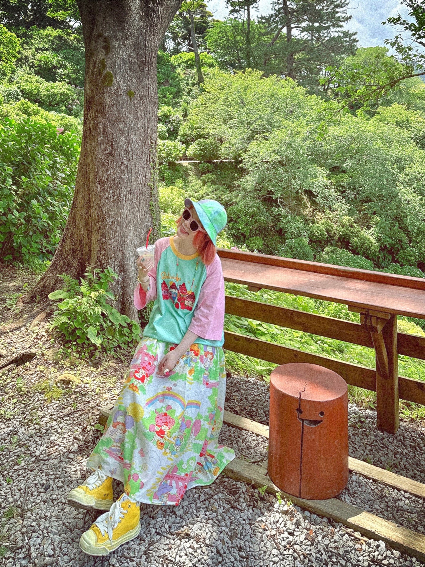 made in zzz 日系清新童趣可爱印花百褶半身裙 skirt made in zzz
