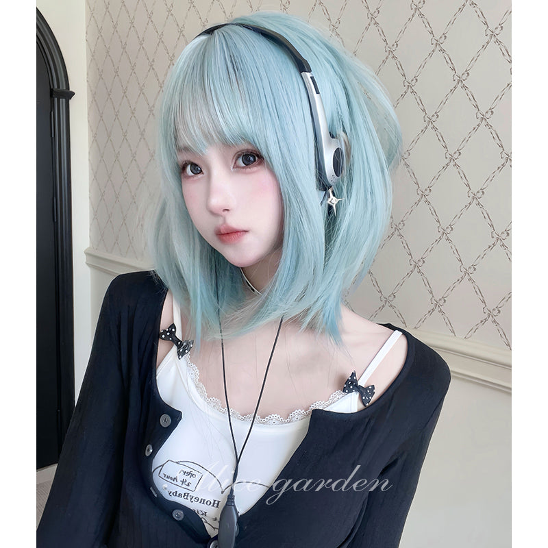Alice Garden - Decora Kei Short Ice Blue Straight Wig wig Alice Garden