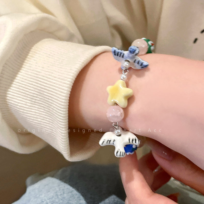 Decora Kei – Ceramic Butterfly Beaded Bracelet bracelet Flipped