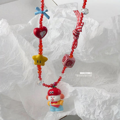 DuoXi - Kidcore Bow Star Bead Necklace necklace DuoXi