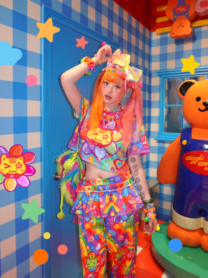 Dream Bubble - Rainbow Cat Decora Kei Layered Pants pants Dream Bubble