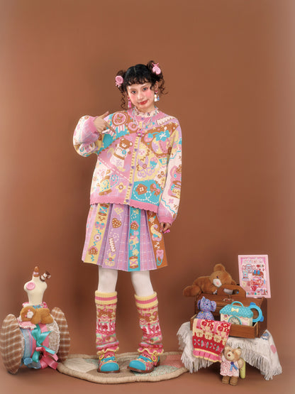 LutraJump - Decora Kei Patchwork Knit Cardigan cardigan Lutra Jump