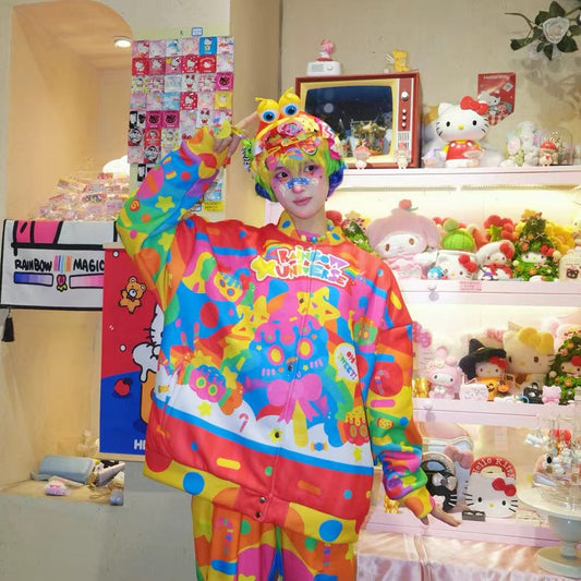 Rainbow Universe RUX - Decora Fleece Baseball Jacket jacket Rainbow Universe RUX
