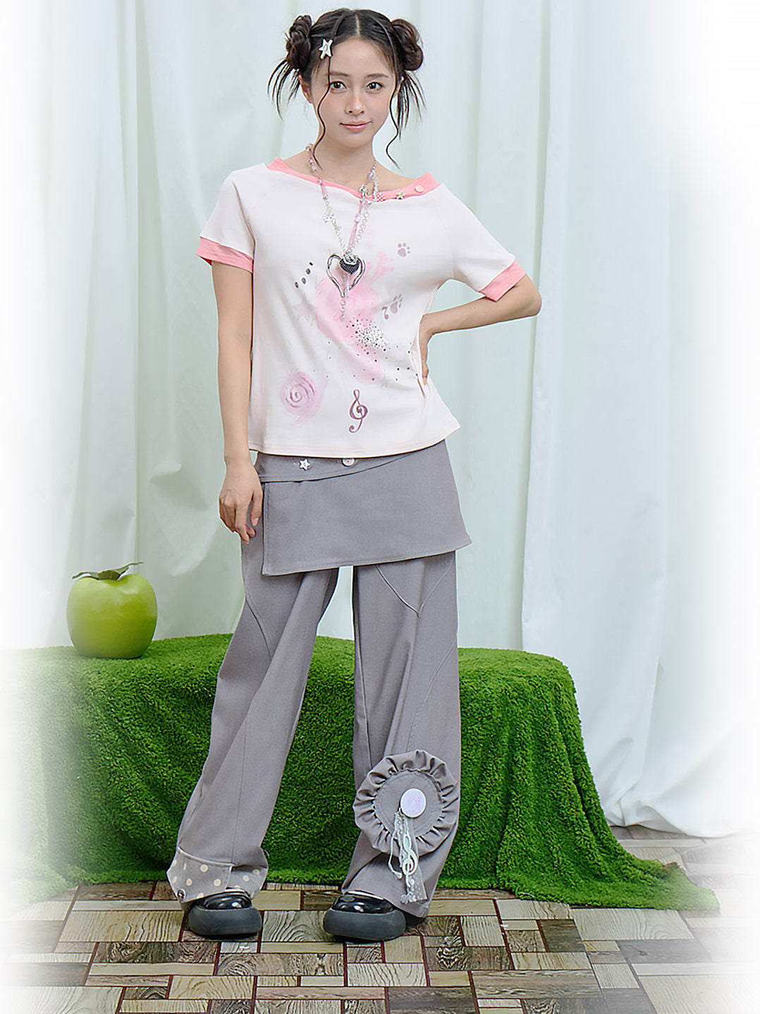Moon Meadow - Music Note Wide Leg Pants PANTS Moon Meadow