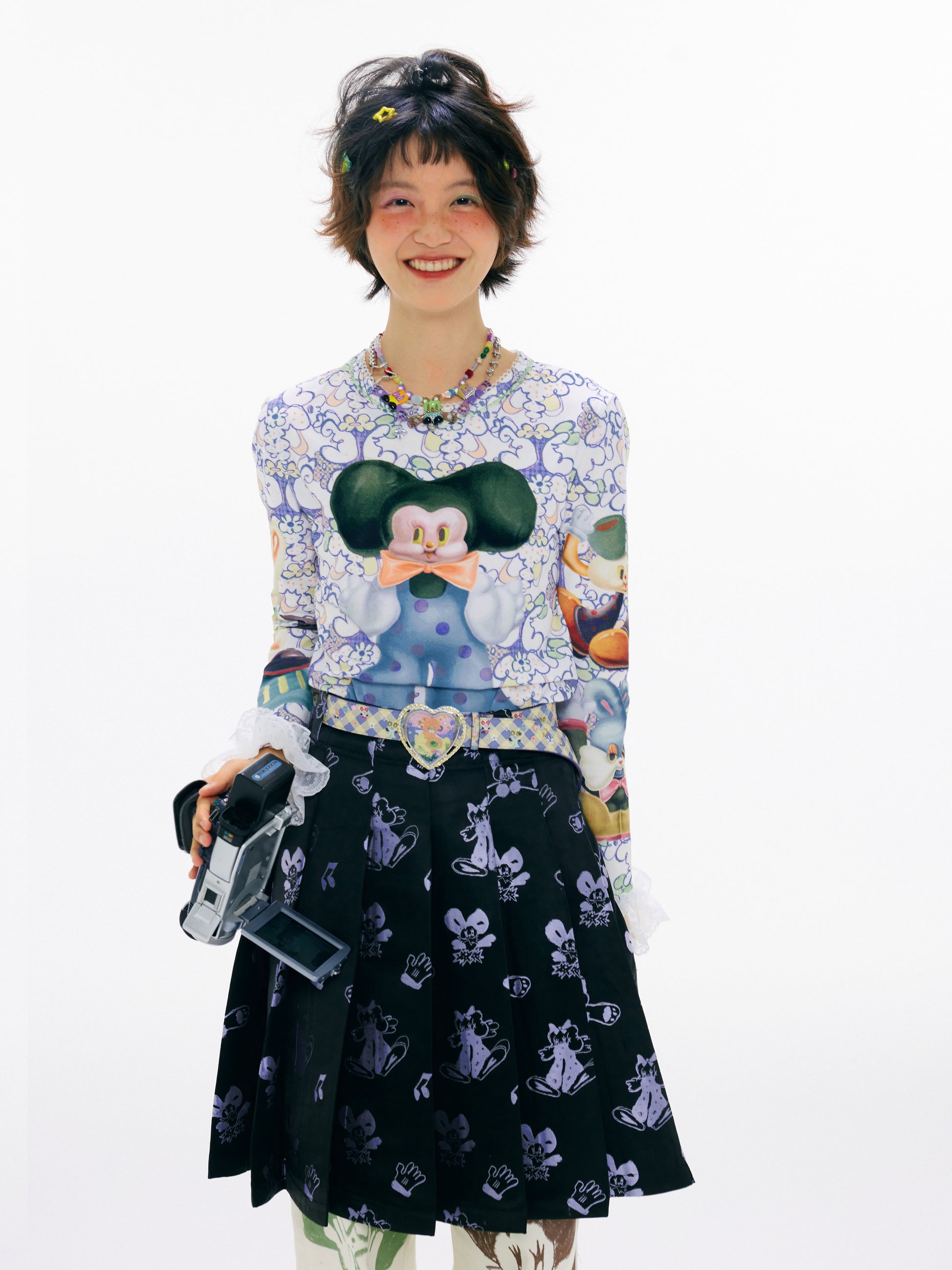 SillySis - Cute Doodle Cotton Base Top shirt sillysis