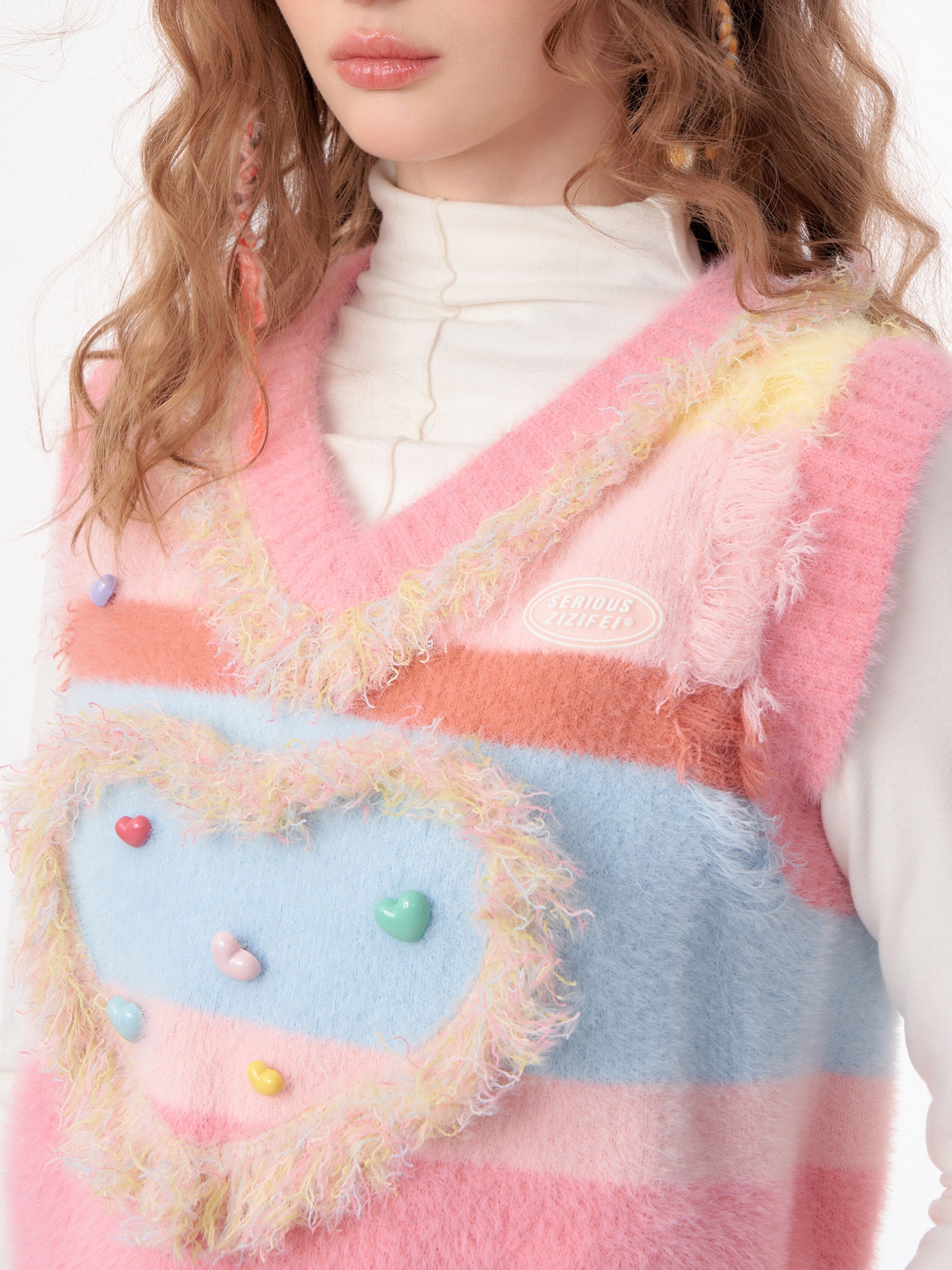 ziziFei - Girly Kei Heart Knit Vest vest ziziFei