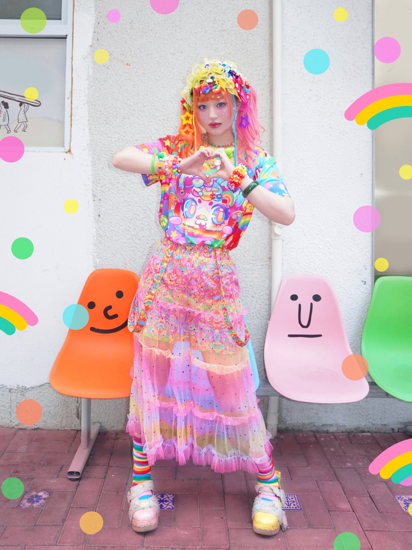 Dream Bubble - Pastel Gradient Tulle Suspender Skirt skirt Dream Bubble