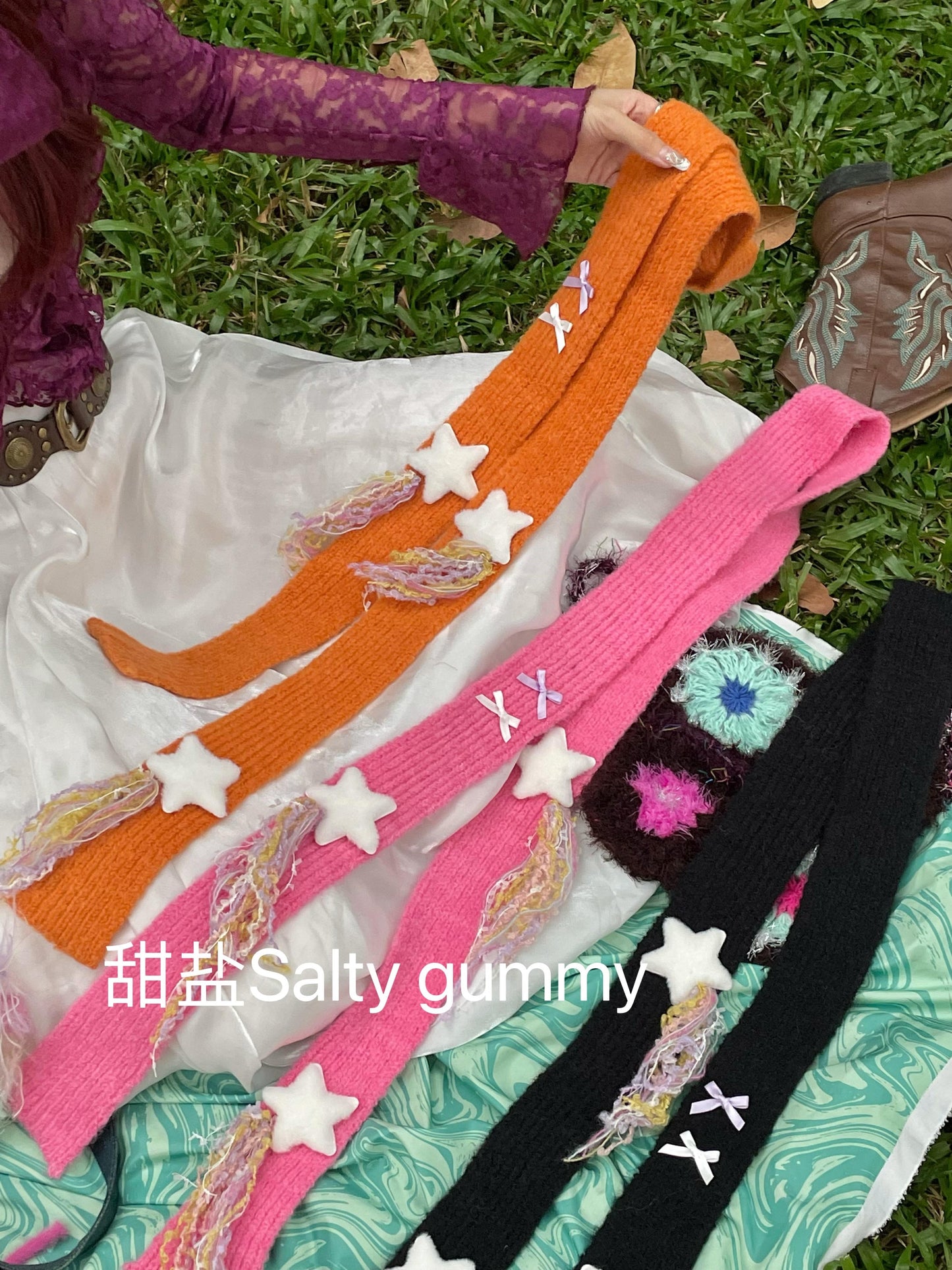 Salty Gummy - Y2K Long Knit Scarf Cute Playful Sweet Cool Aesthetic scarf Salty Gummy