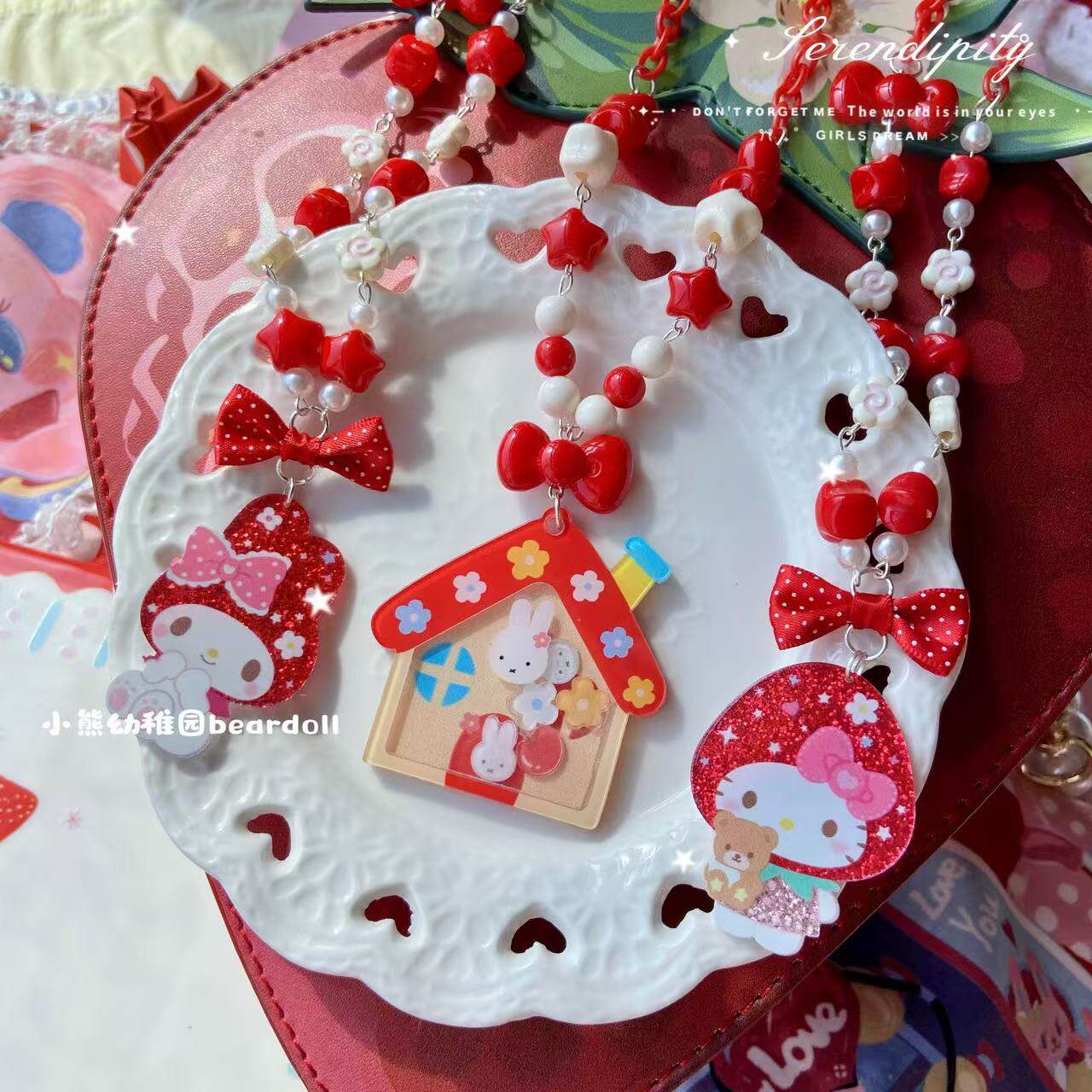 Bear Doll - Polka Dot KT Necklace necklace Bear Doll